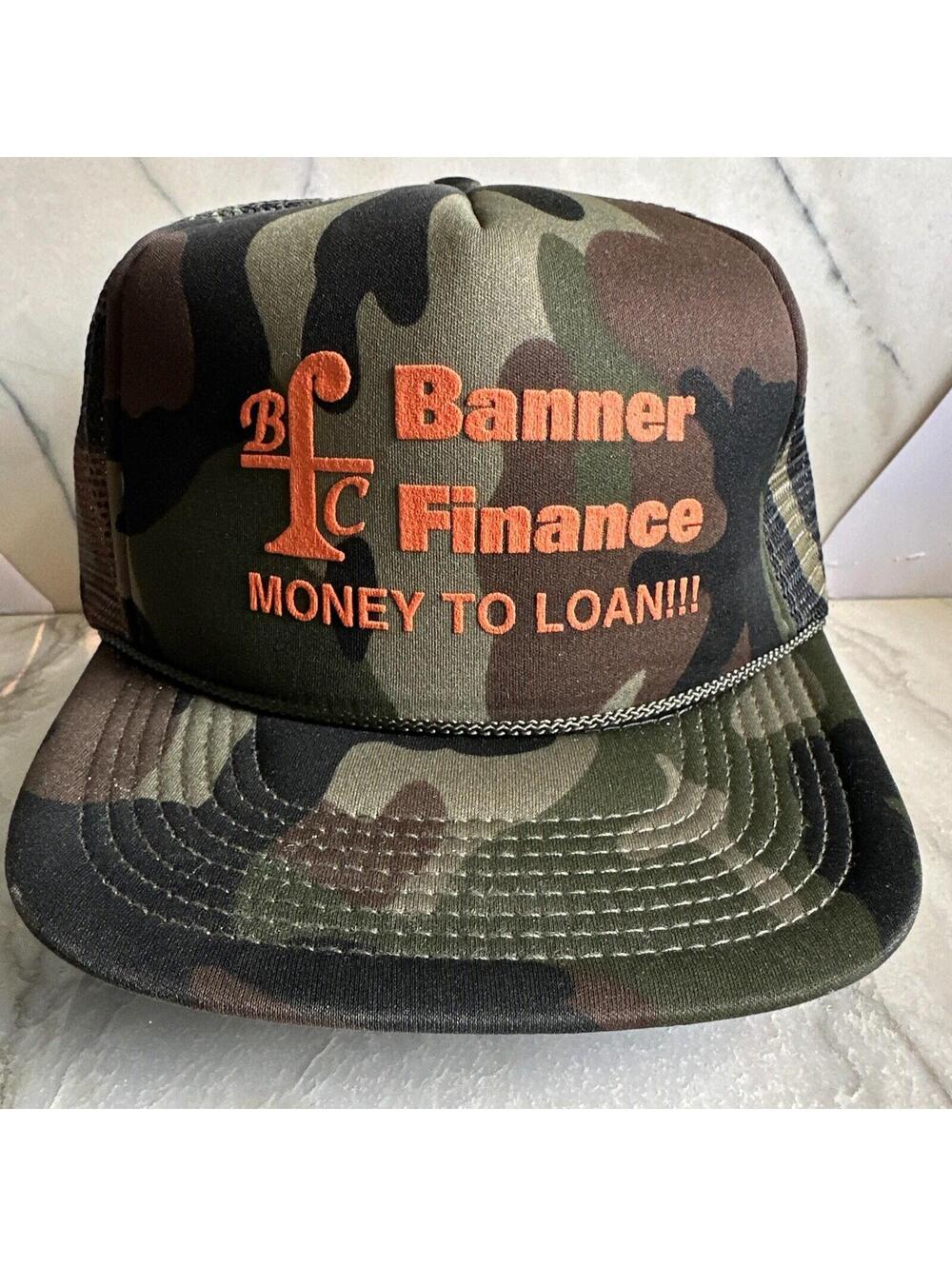 Banner Finance Vintage Money To Loan Rope Hat